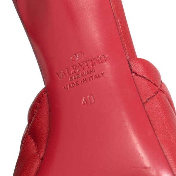 Valentino Garavani Red JU5 Roman Stud Mule Slide Heel Dress Up Sandal Size EU 40 - Picture 8 of 13